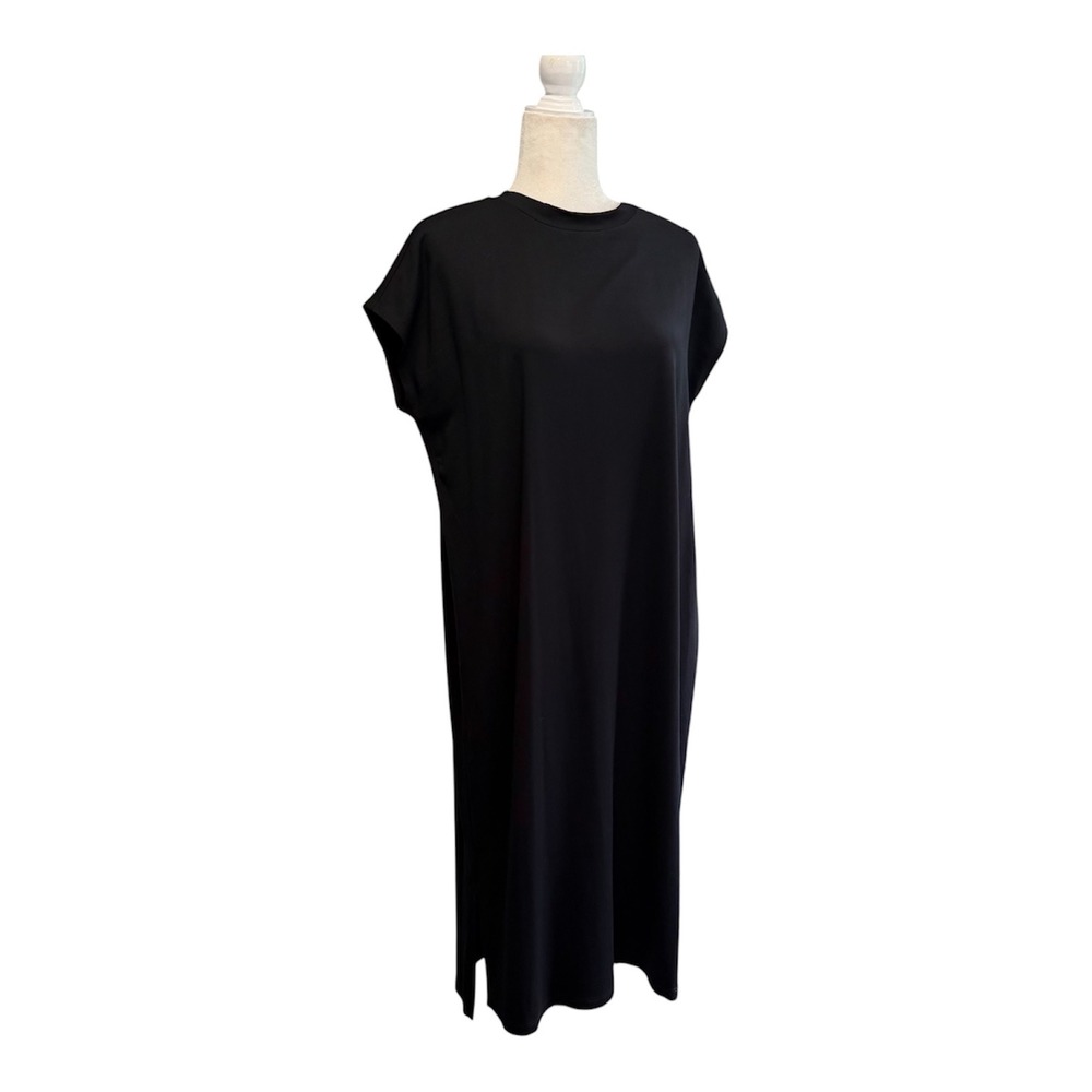Eileen Fisher Dress Womens S P Black Oversized Minimalist Lagenlook Quiet Luxury - Picture 2 of 14